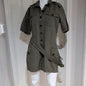 Women's Army Green Khaki Belted Utility Romper Size 10 Military