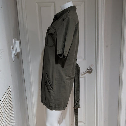Women's Army Green Khaki Belted Utility Romper Size 10 Military