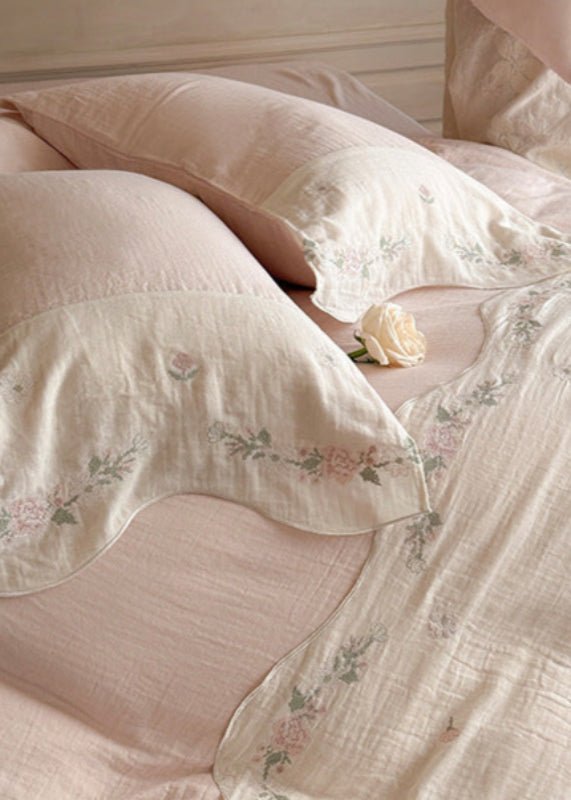 Maeve Floral Double Gauze Bedding Set / Pink