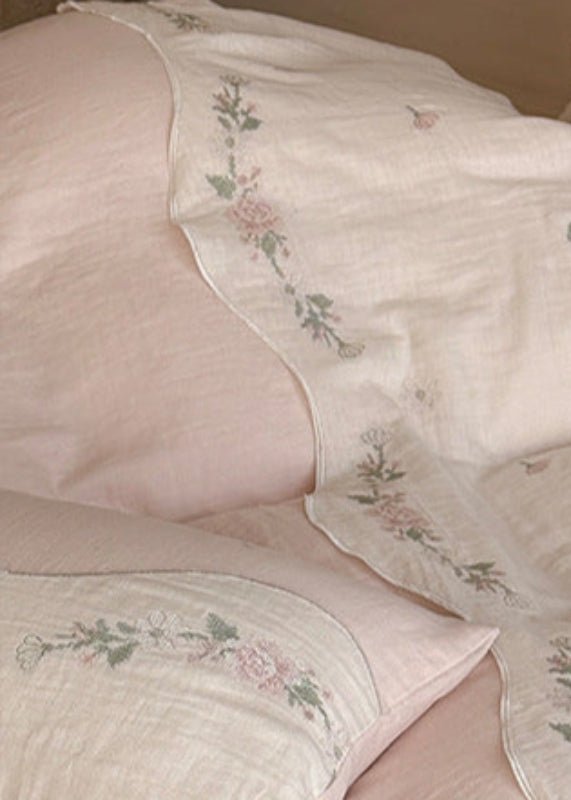 Maeve Floral Double Gauze Bedding Set / Khaki