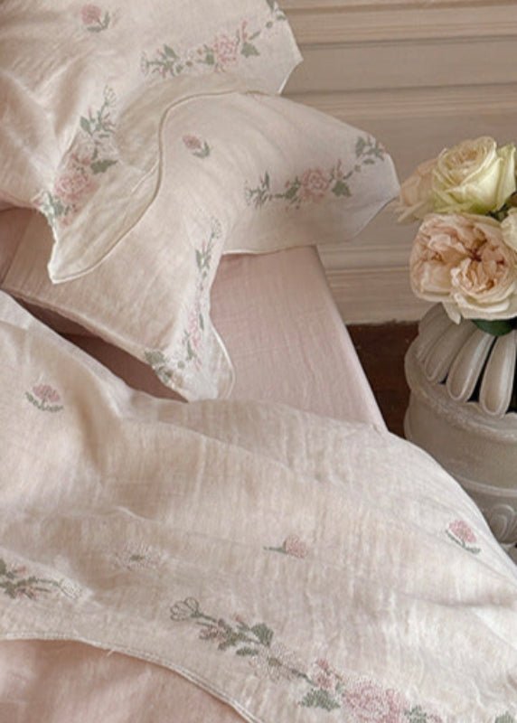 Maeve Floral Double Gauze Bedding Set / Pink