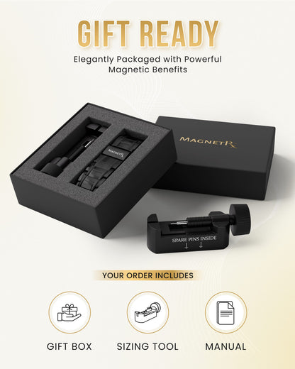 3x Strength Titanium Magnetic Bracelet for Men (Black)