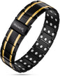 3x Strength Titanium Magnetic Bracelet for Men (Black & Gold)