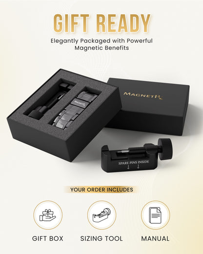 3x Strength Titanium Magnetic Bracelet for Men (Gunmetal)