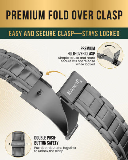 3x Strength Titanium Magnetic Bracelet for Men (Gunmetal)