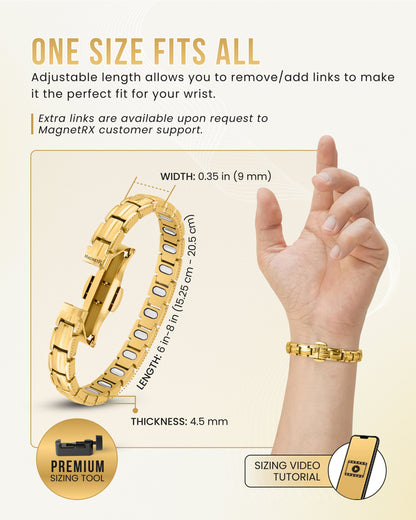 EllipseMAX Magnetic Bracelet for Women (Gold)