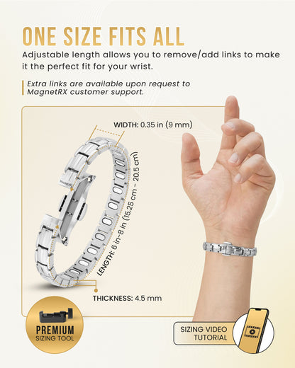 EllipseMAX Magnetic Bracelet for Women (Silver)