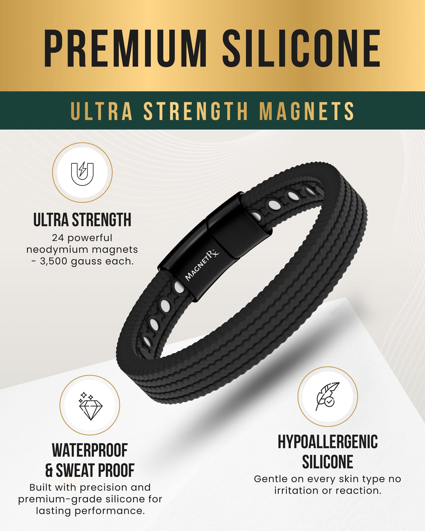 Magnetic Silicone Golf Bracelets (Classic)