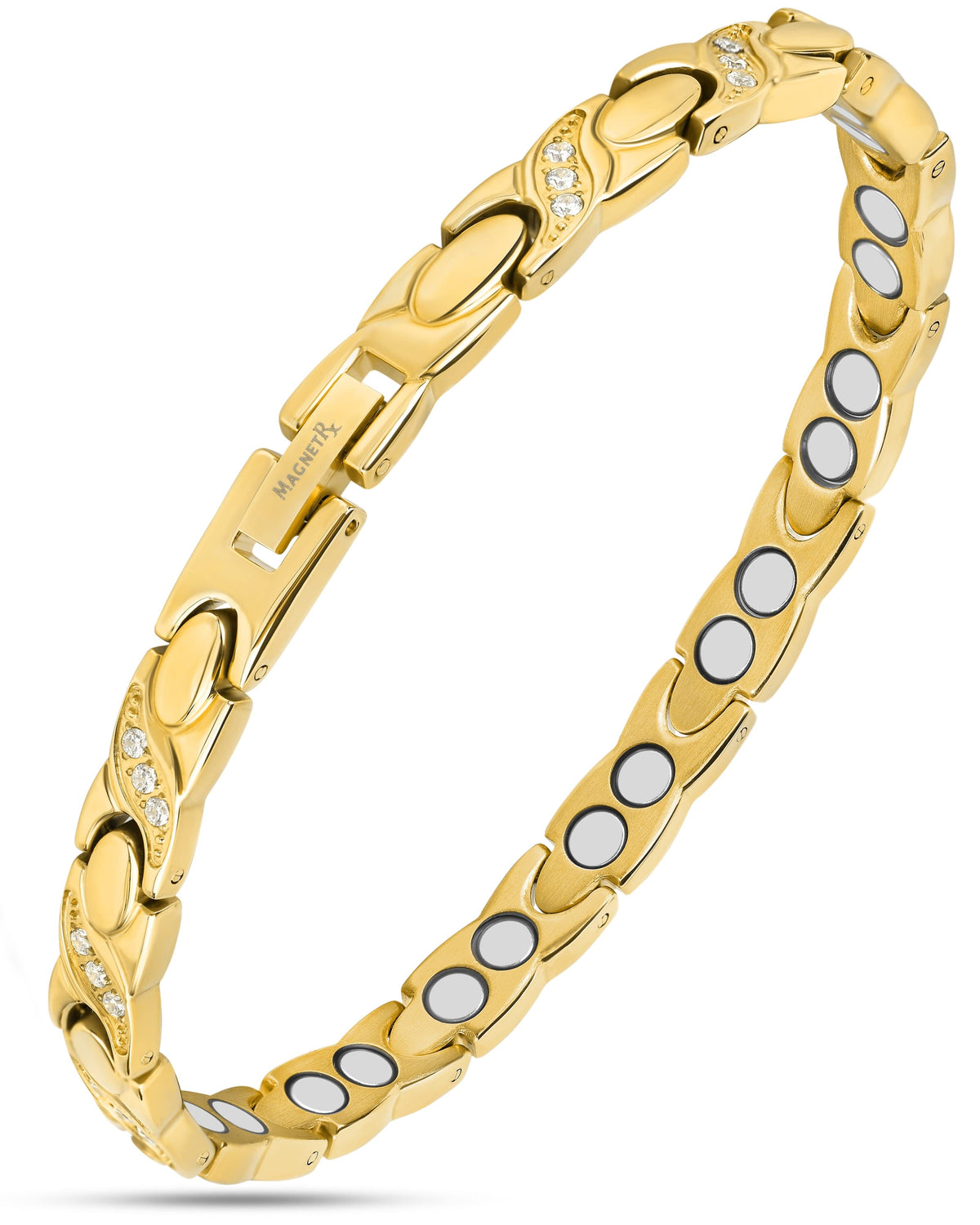 Women's Ultra Strength Magnetic Bracelet Crystal XO (Gold)