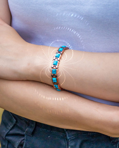 Women's Ultra Strength Pure Copper Magnetic Bracelet (Classic Turquoise)