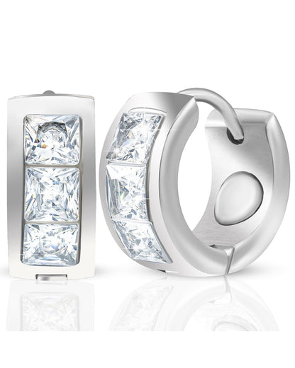 Crystal Magnetic Therapy Earrings for Women (Silver)
