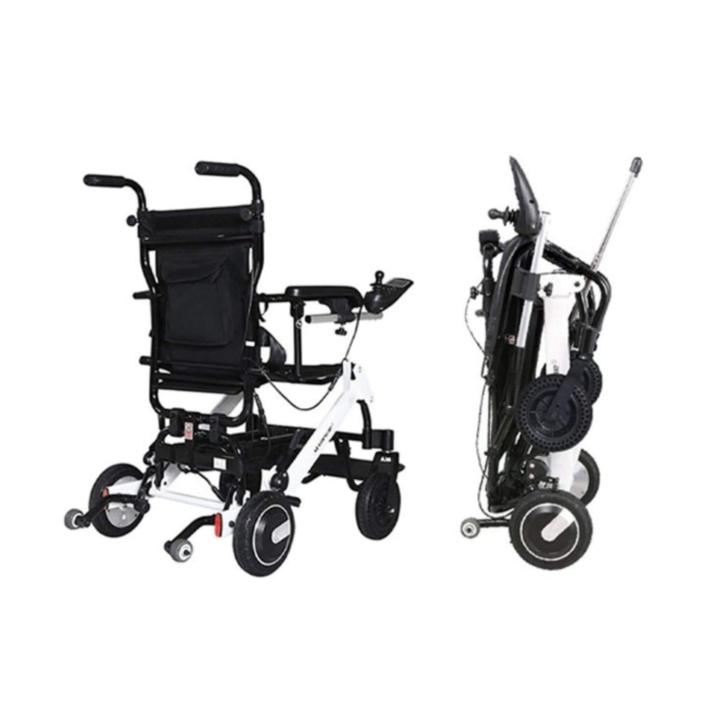 Maidesite 17.5-Inch 500W Wide Seat Lightweight Electric Folding Wheelchair (SAK33689)