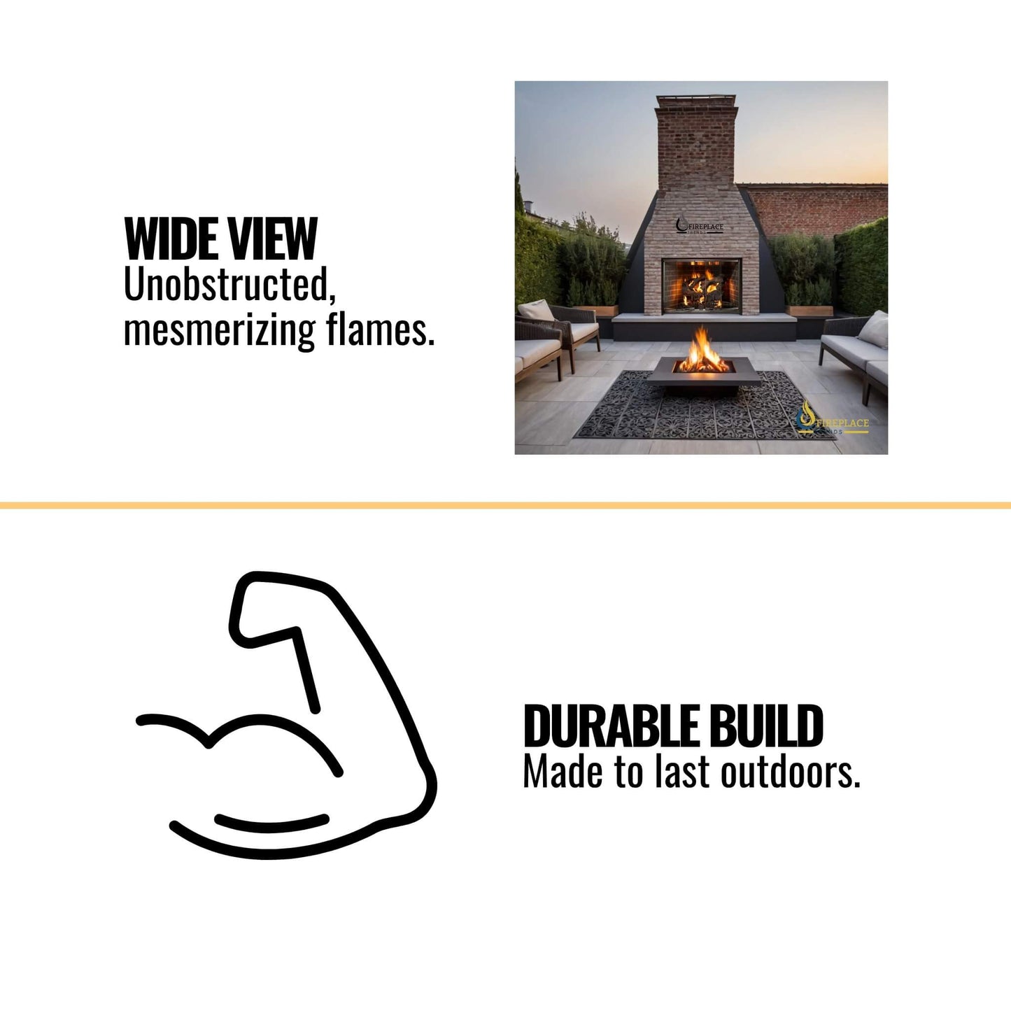 Majestic Cottagewood 42-Inch Gray Refractory Outdoor Wood-Burning Fireplace [ODCTGWD-42/H] (SAK13958)