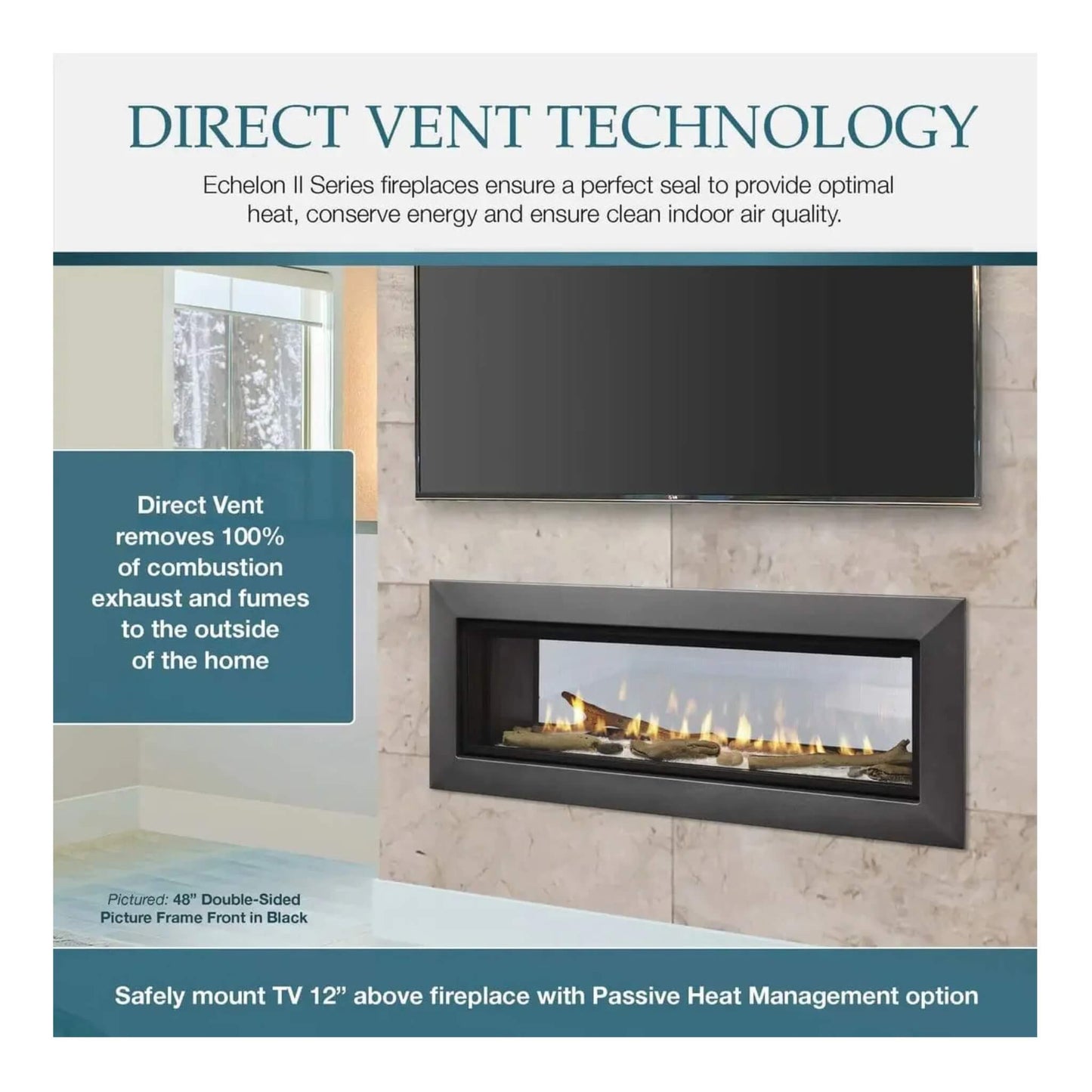 Majestic Echelon II 48-Inch See-Through Direct Vent Fireplace [ECHEL48STIN-C] (SAK69284)