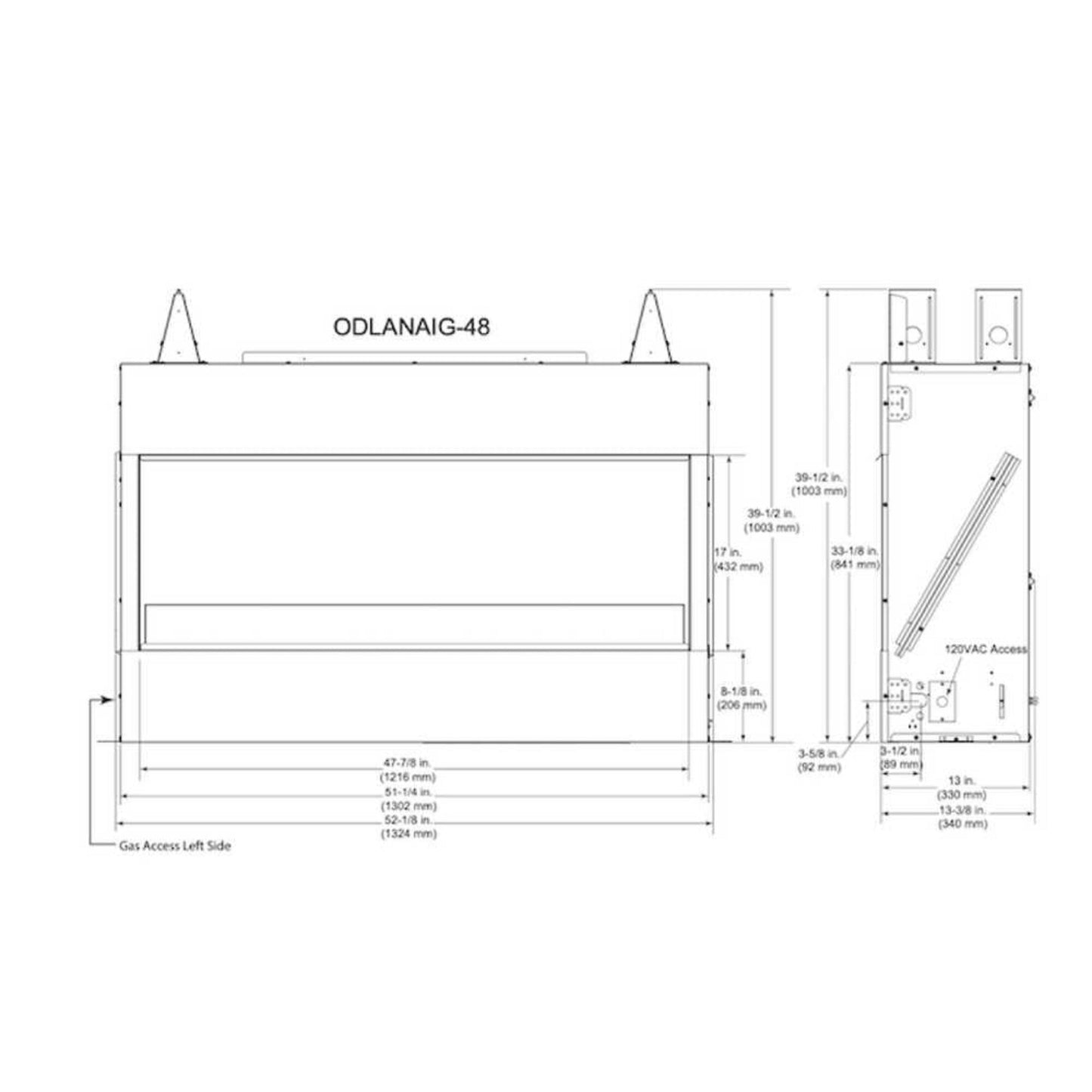 Majestic Lanai 48-Inch Single Sided Linear Outdoor Gas Fireplace [ODLANAIG-48] (SAK95127)