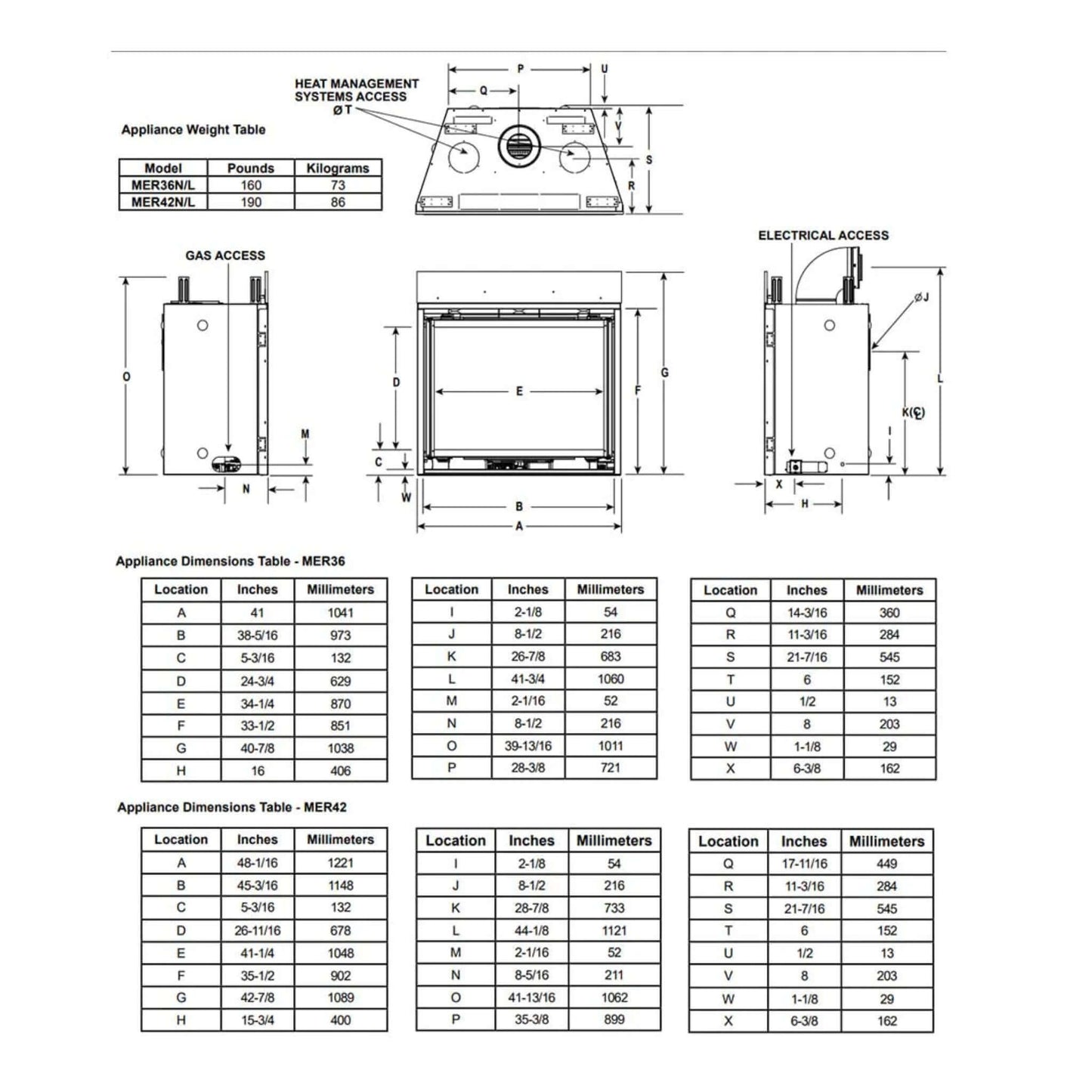 Majestic Meridian 42-Inch Natural Gas Fireplace [MER42N] (SAK43895)