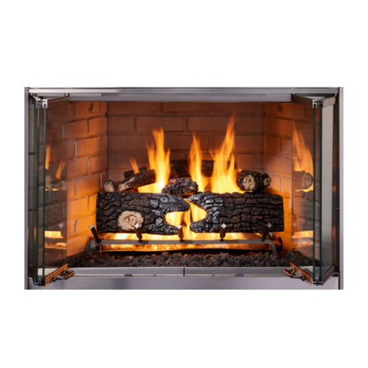 Majestic Villawood 42-Inch Traditional Refractory Outdoor Wood Burning Fireplace [ODVILLA-42T-B] (SAK14358)