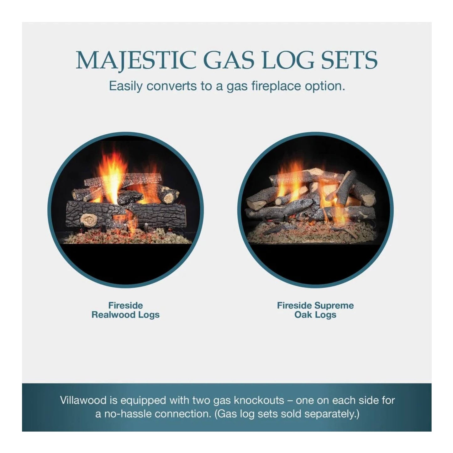 Majestic Villawood 42-Inch Traditional Refractory Outdoor Wood Burning Fireplace [ODVILLA-42T-B] (SAK14358)