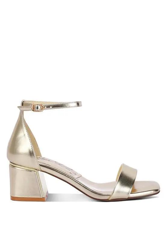 Block Heel Sandals Sandals - Metallic Block Heel - Elegant Occasion Footwear