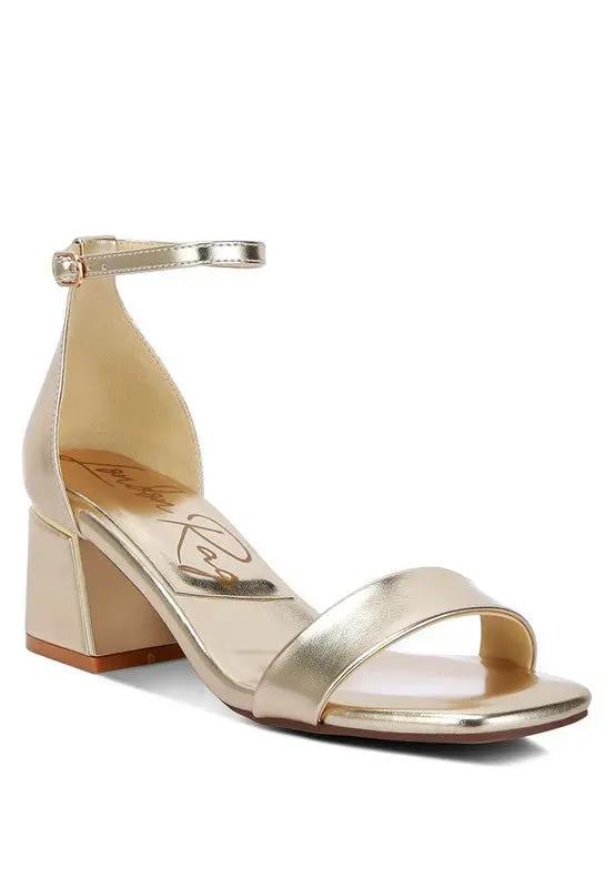 Block Heel Sandals Sandals - Metallic Block Heel - Elegant Occasion Footwear