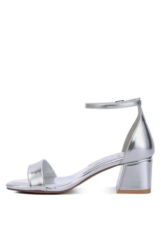 Block Heel Sandals Sandals - Metallic Block Heel - Elegant Occasion Footwear