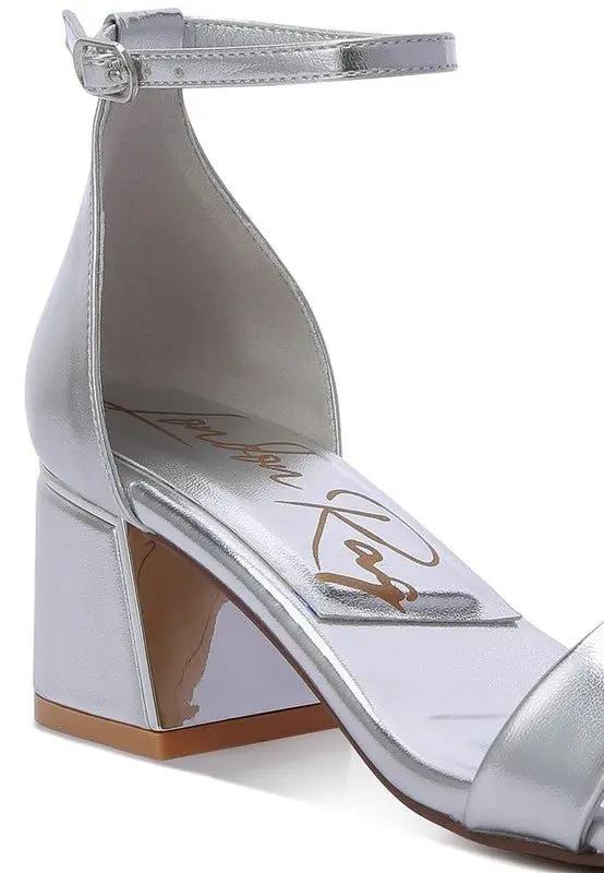 Block Heel Sandals Sandals - Metallic Block Heel - Elegant Occasion Footwear