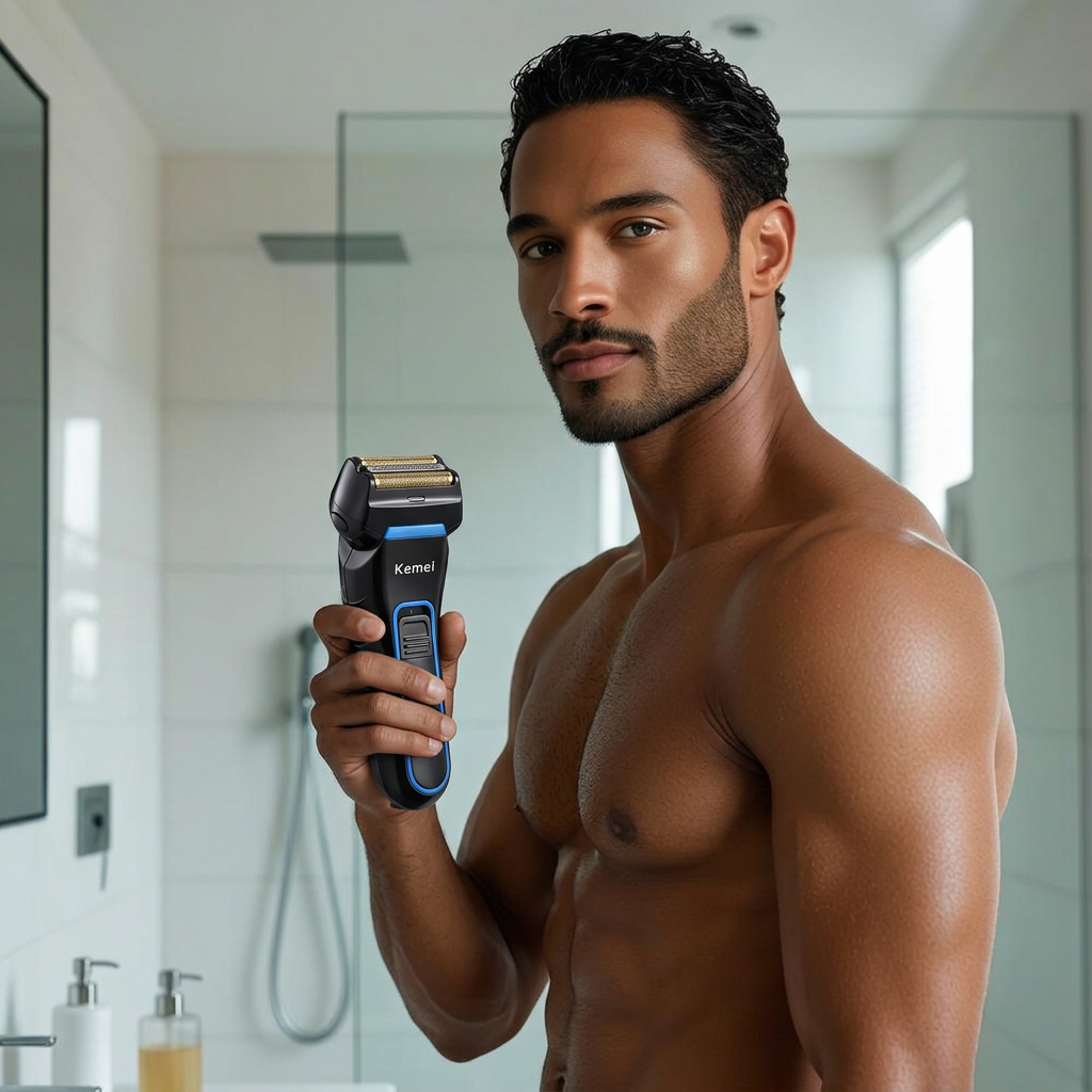 Kemel Men's Rechargeable Electric Shaver for Professional Grooming