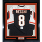 Framed Autographed/Signed Mark Recchi 35x39 Philadelphia Black Hockey Jersey Beckett BAS COA