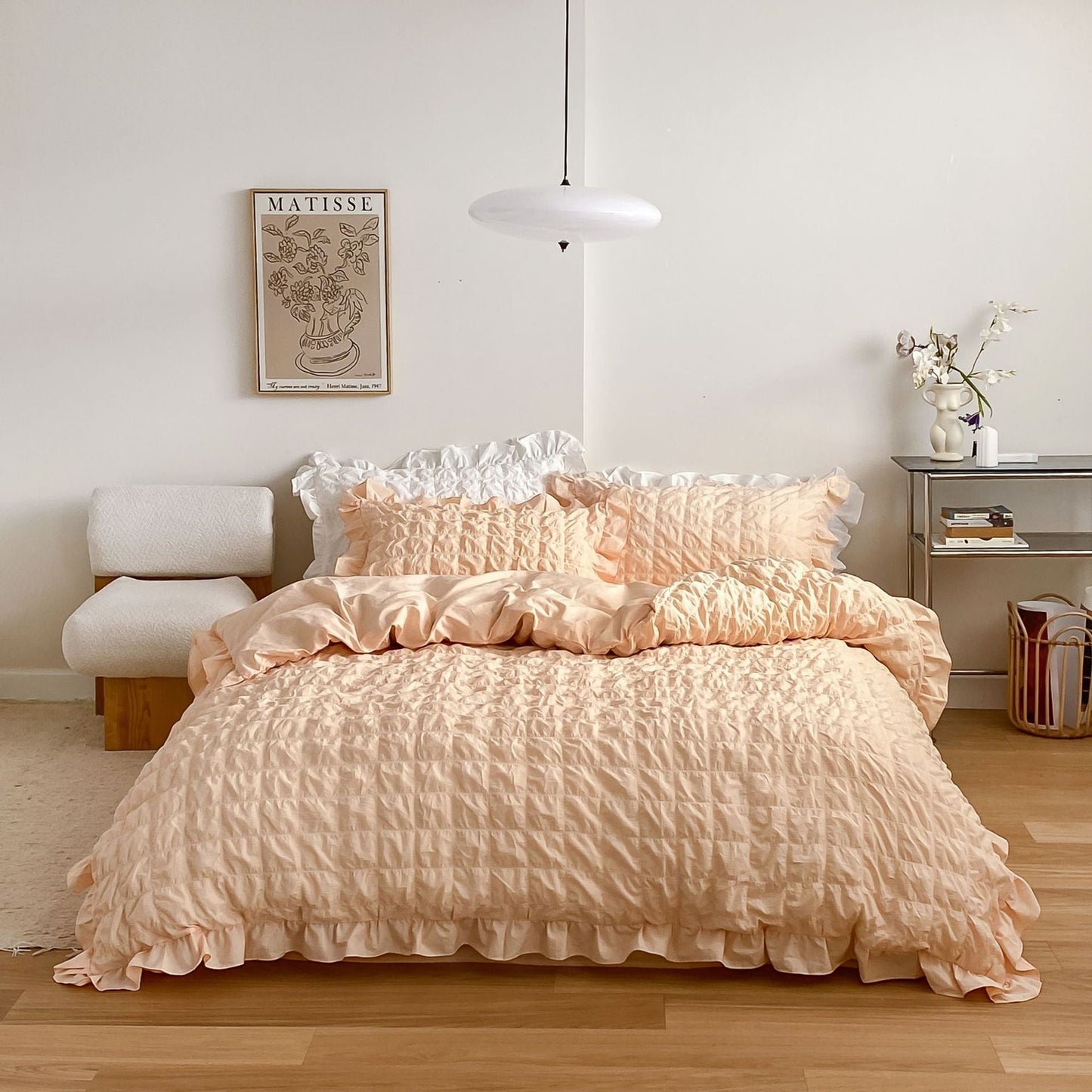 Marshmallow Puff Ruffle Bedding Set / Yellow