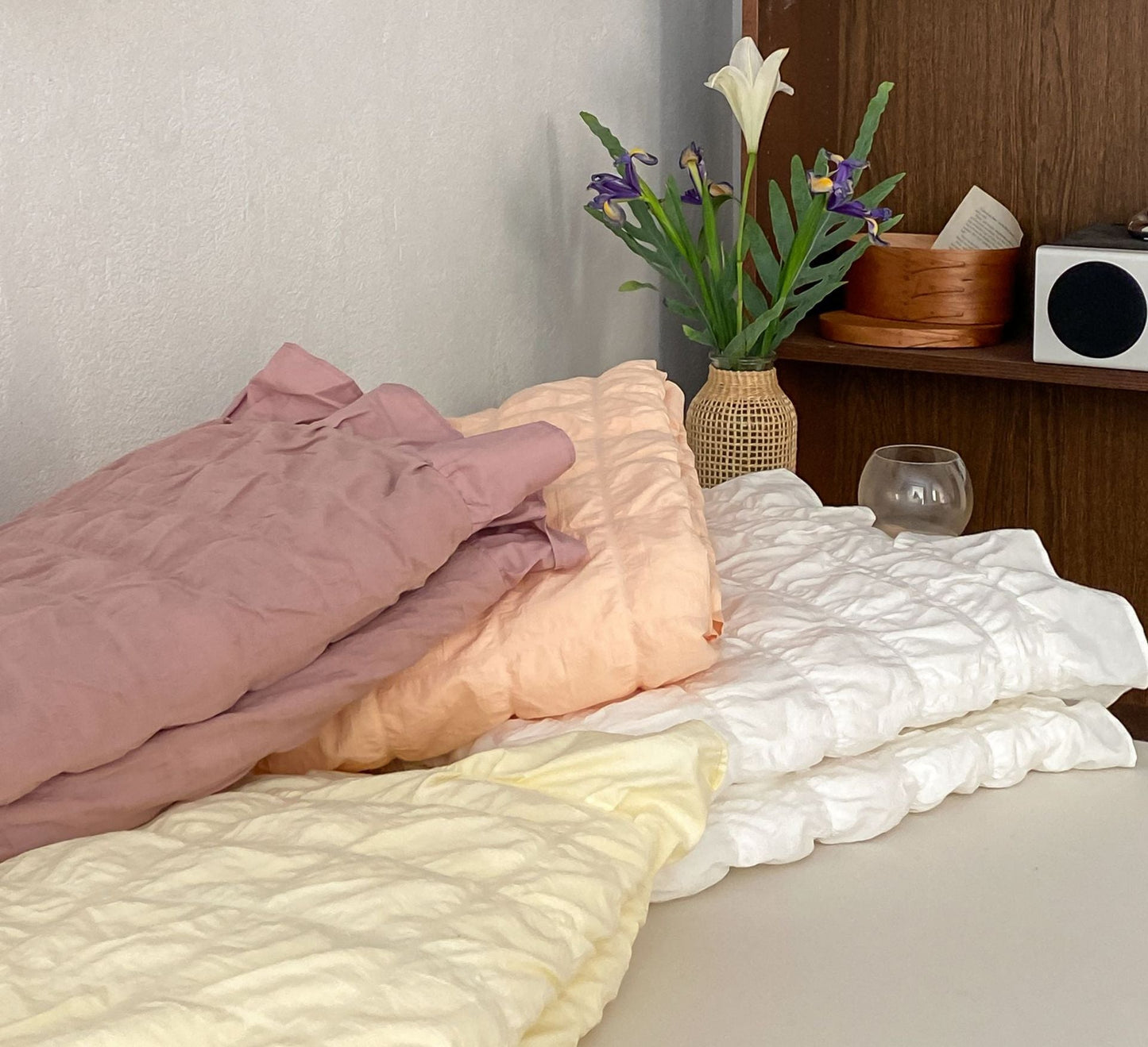 Marshmallow Puff Ruffle Bedding Set / Yellow
