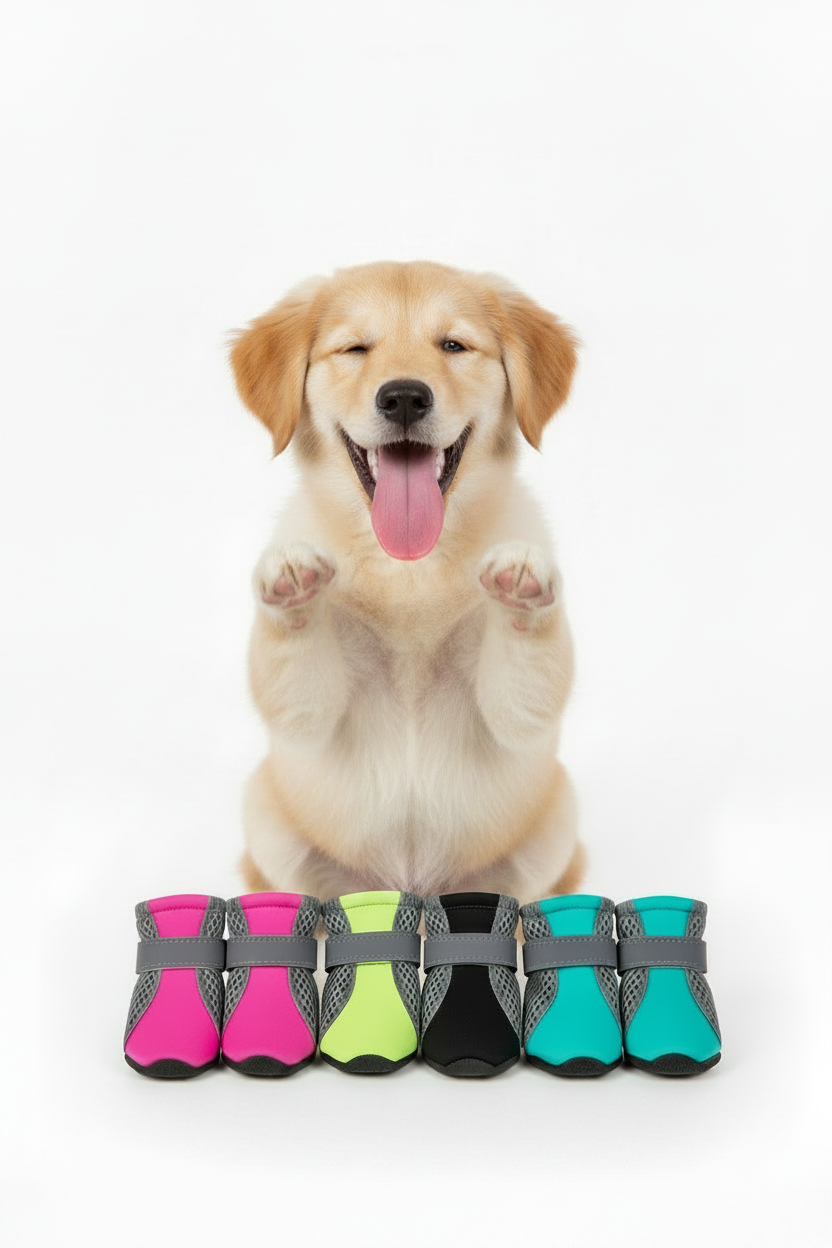 FLIPSTYLEZ LLC. Teddy Shoes Pink Waterproof Dog Booties | Protective Pet Footwear for Small Dogs