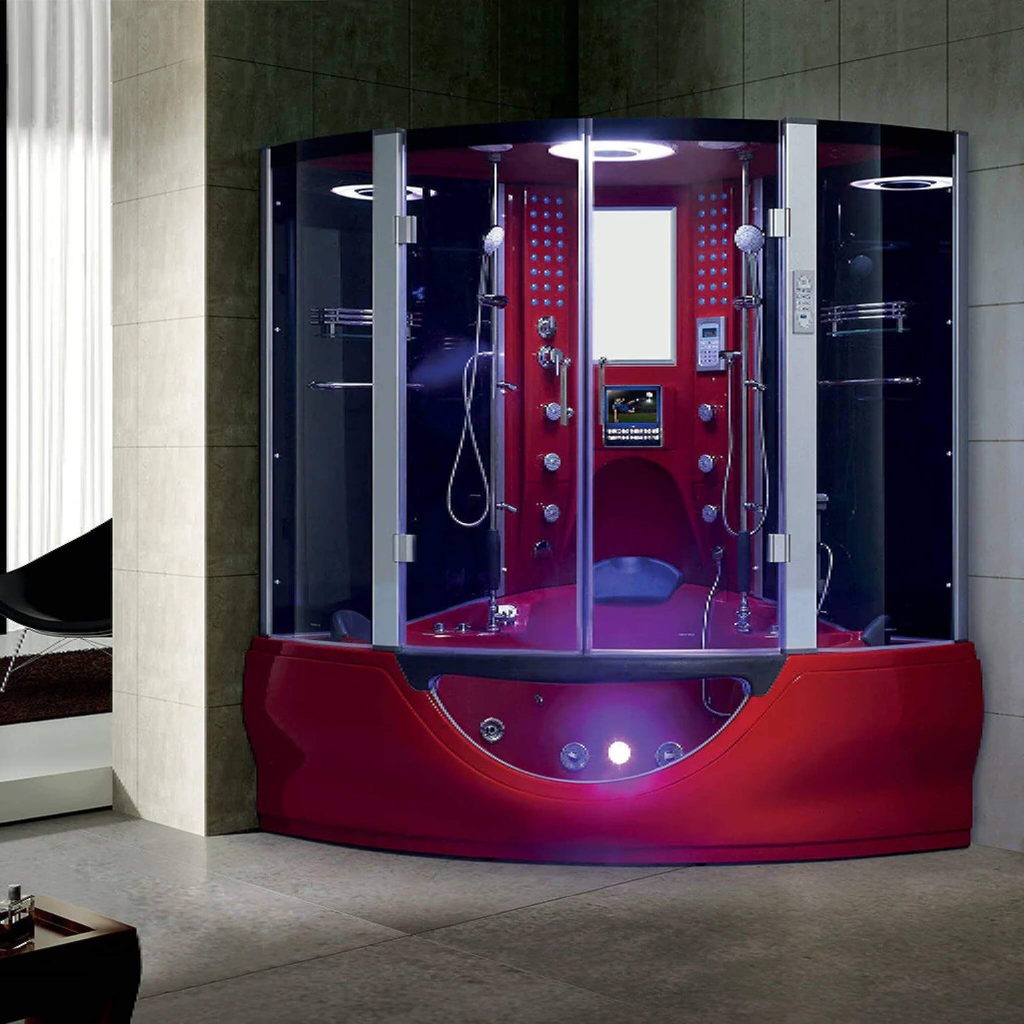 Maya Bath Valencia Steam Shower Massage Bathtub With LCD TV (SAK20479)