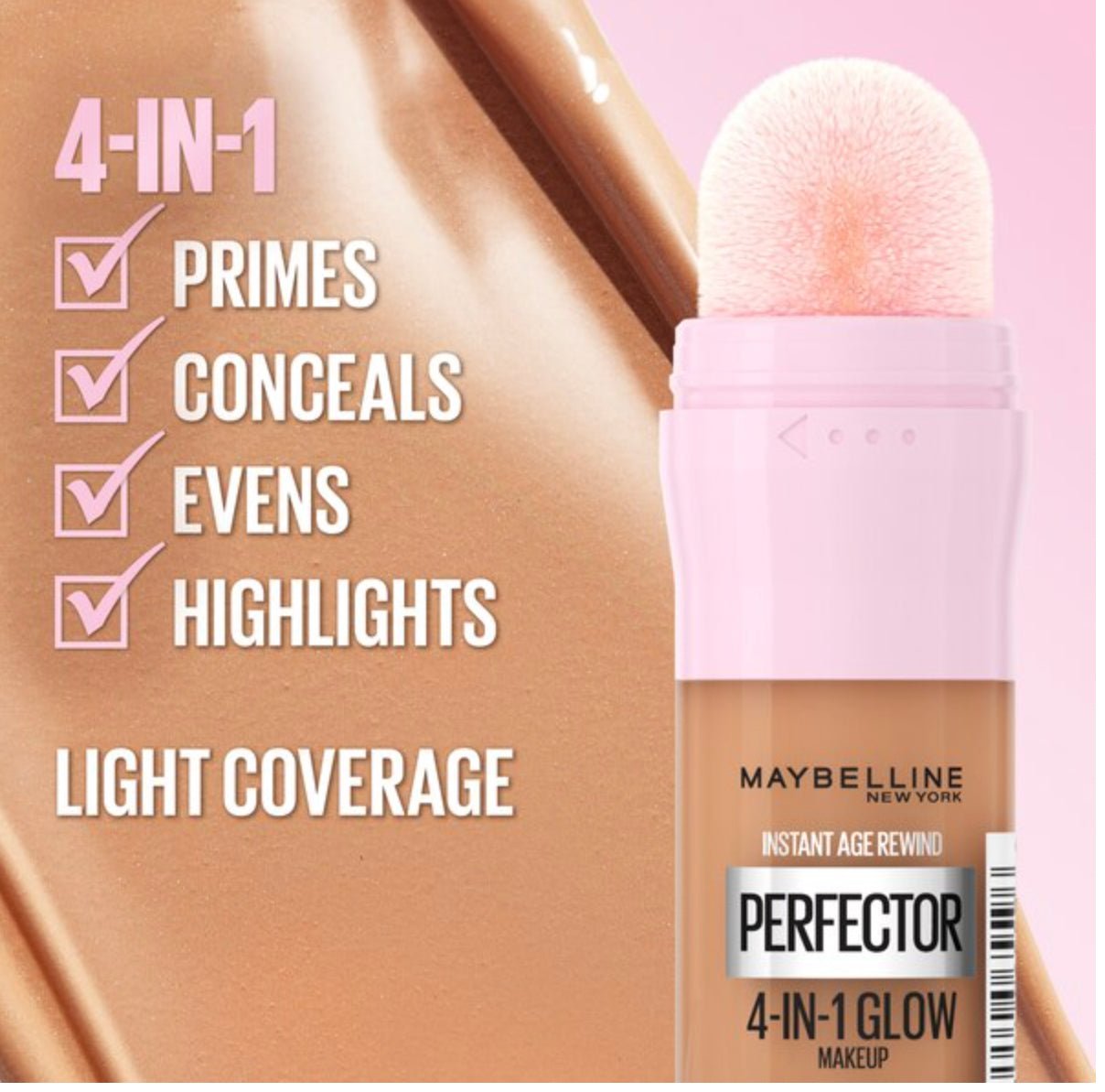 Maybelline Instant Age Rewind Instant Perfector Glow Makeup light Medium .68 oz