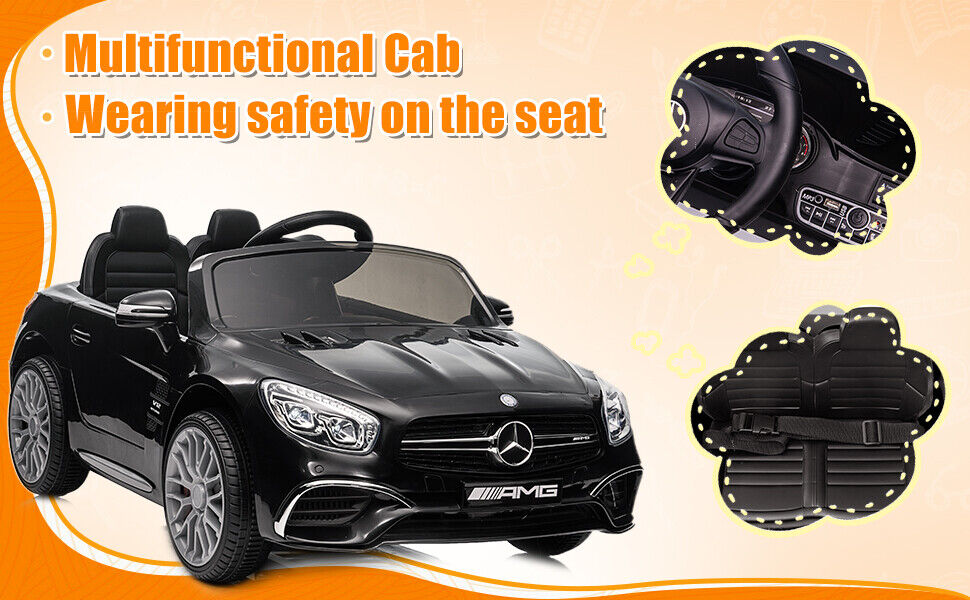 Electric Mercedes Benz AMG SL65 Ride-On Car for Kids with Remote Control and LED Lights - 12V