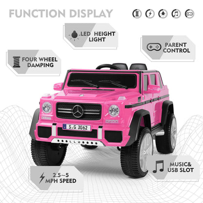 Mercedes-Benz Electric Ride On Car for Kids - 3 Speeds, LED Lights, Bluetooth, and Remote Control