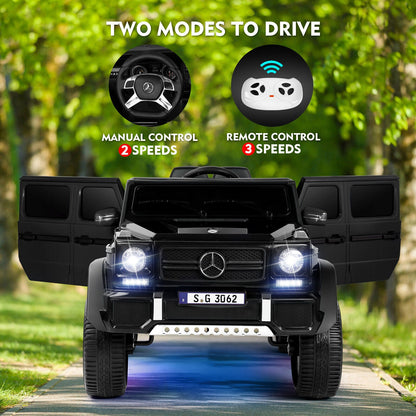Mercedes-Benz Kids Ride-On Car with 3 Speeds, LED Lights, Music, and Remote Control - 12V Battery Powered