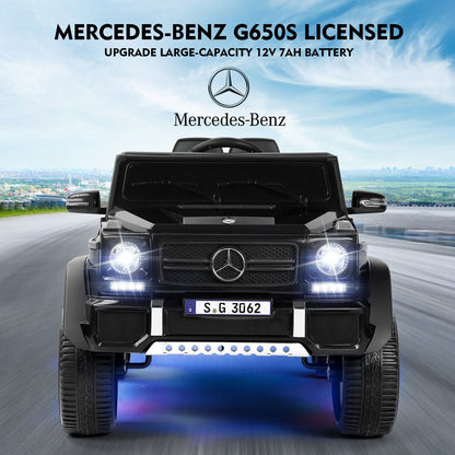 Mercedes-Benz Electric Ride-On Car for Kids with 3 Speeds, LED Lights, and Remote Control - Black