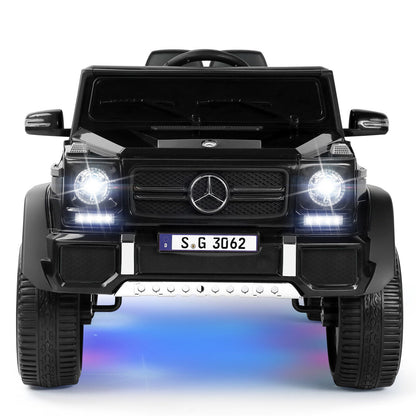 Mercedes-Benz Electric Ride-On Car for Kids with 3 Speeds, LED Lights, and Remote Control - Black