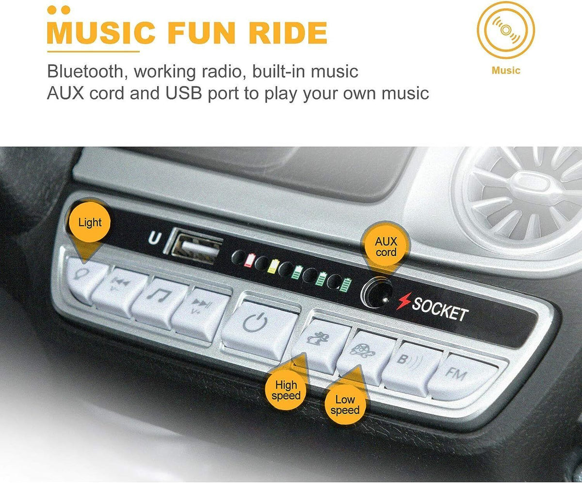 Mercedes-Benz G63 Kids Ride On Car AMG with Music, LED Lights, and AUX - 12V, White