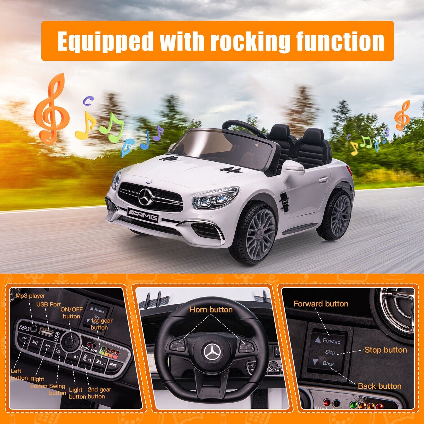 Mercedes-Benz GLA45 Electric Ride-On Car for Kids - White