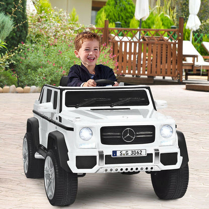 Mercedes-Benz Kids Ride On Car with RC Control and Trunk - 12V White