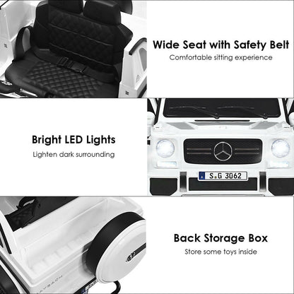Mercedes-Benz Kids Ride On Car with RC Control and Trunk - 12V White