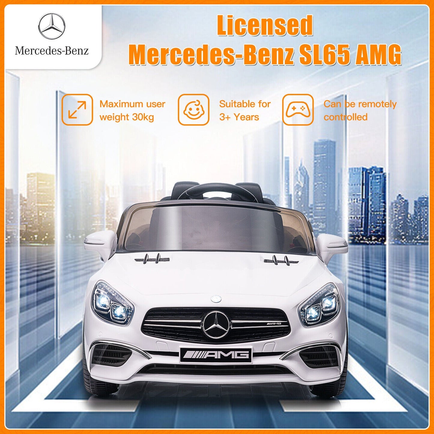 Mercedes Benz Licensed 12V Electric Ride On Car for Kids with Remote Control