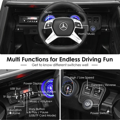 Mercedes-Benz Licensed 12V Kids Ride On Car with RC Control and Trunk in Black
