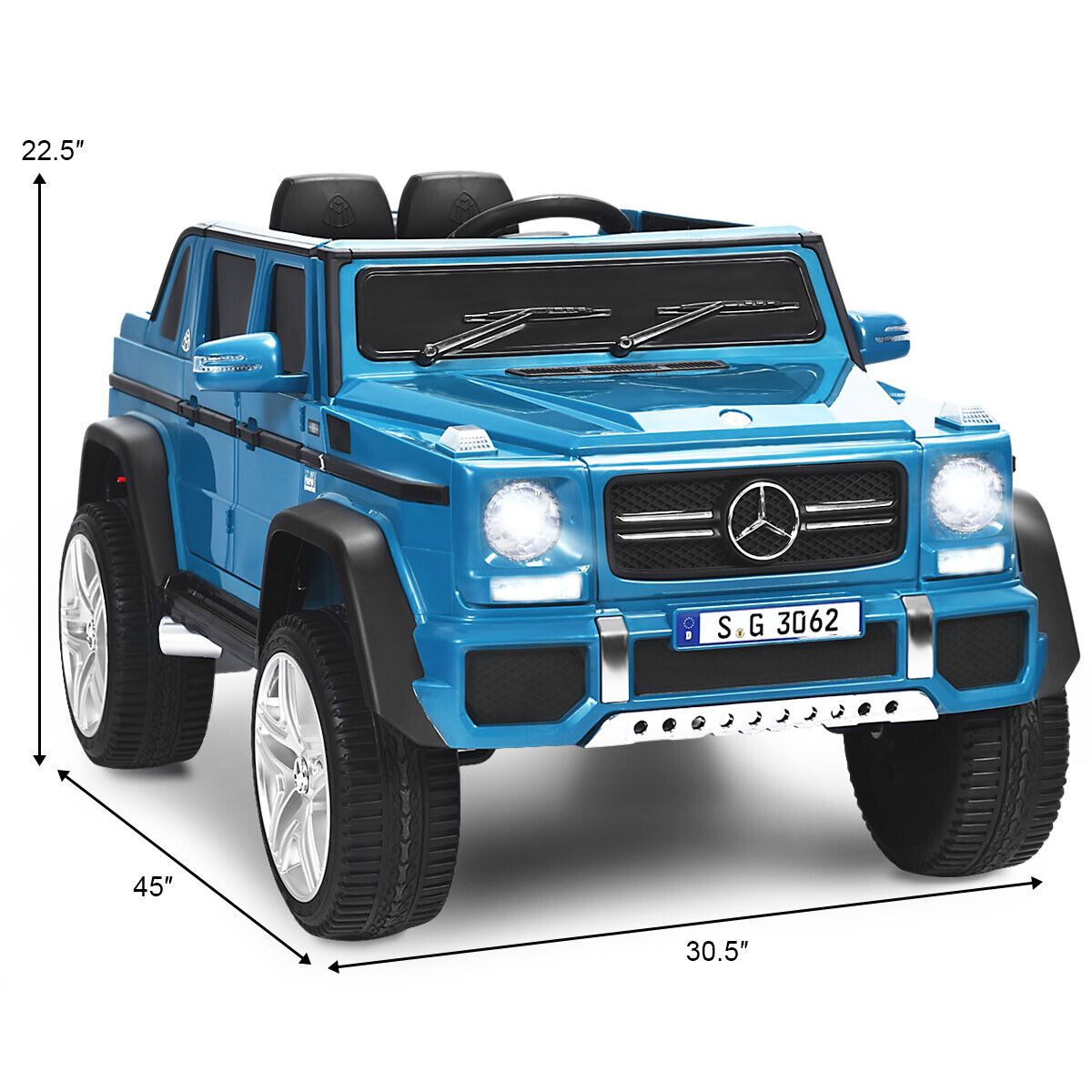 Mercedes-Benz Licensed 12V Kids Ride On Car with RC Control and Trunk in Navy