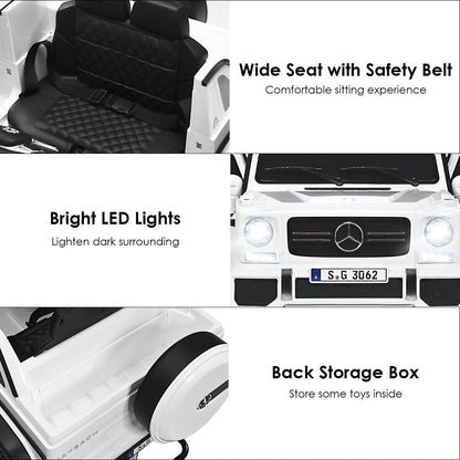 Mercedes-Benz Licensed 12V Kids Ride On Car with RC Control and Trunk in White