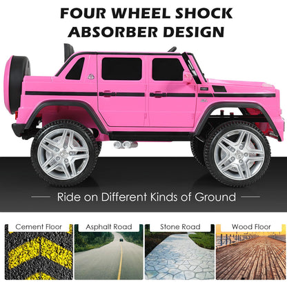 Mercedes-Benz Licensed 12V Pink Ride On Car for Kids with RC Control and Trunk
