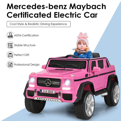 Mercedes-Benz Licensed 12V Pink Ride On Car for Kids with RC Control and Trunk