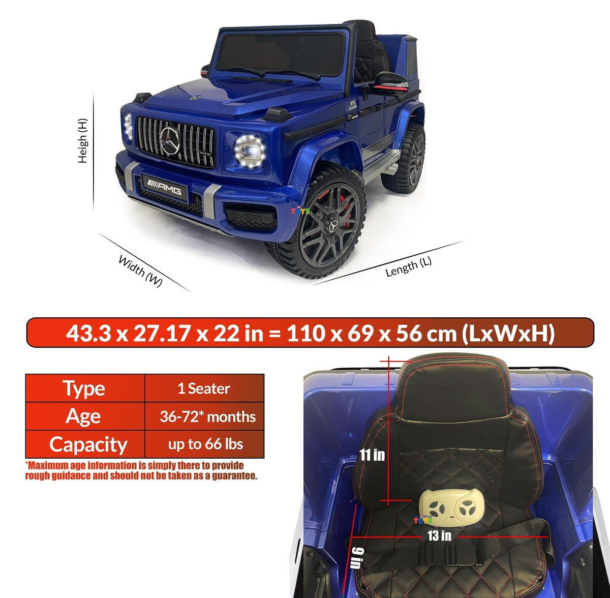 Mercedes-Benz Licensed 12V Ride-On Truck for Kids with Remote Control - Available in Multiple Colors