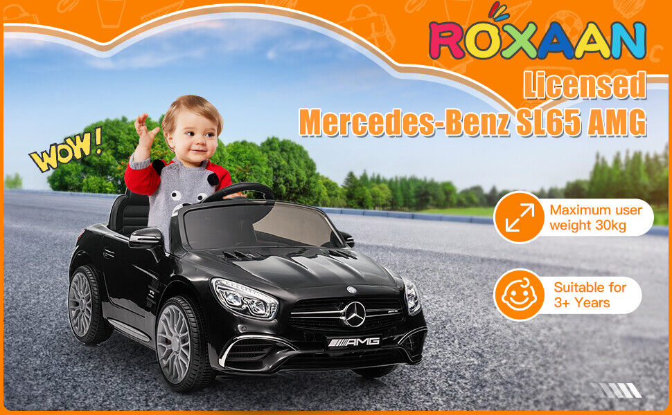 Mercedes Benz Licensed Electric Kids Ride On Car Toy - Black
